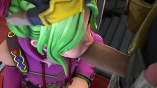 3D blowjob, facefuck and deepthroat to Fortnite zoey